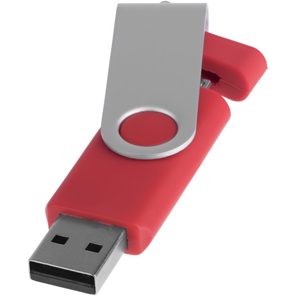 Rotační USB OTG - Červená s efektem námrazy / 1GB