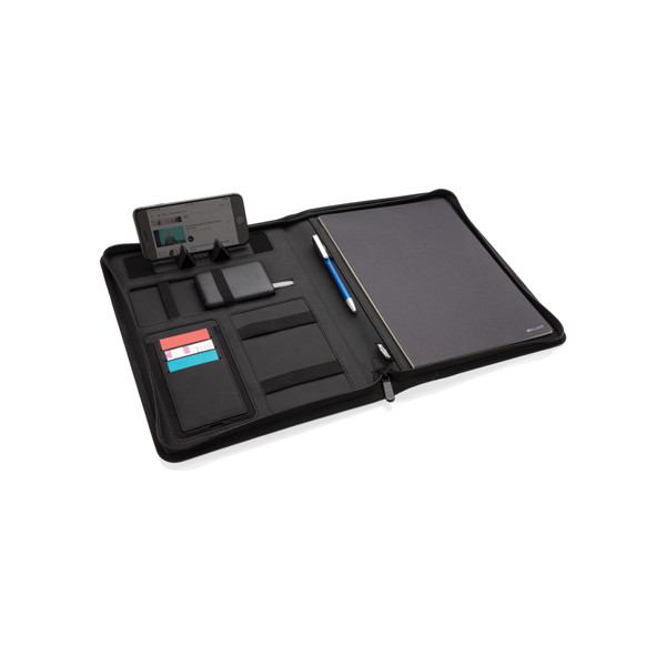 Air 5W wireless charging portfolio A4 w/ 5000 mAh powerbank - Grey