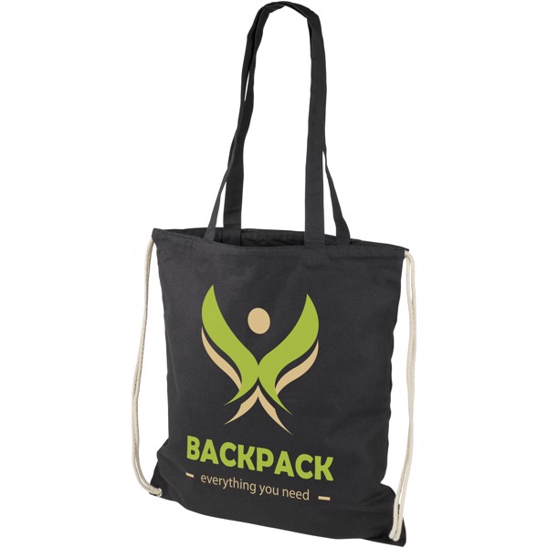 Eliza 240 g/m² cotton drawstring bag 6L - Black
