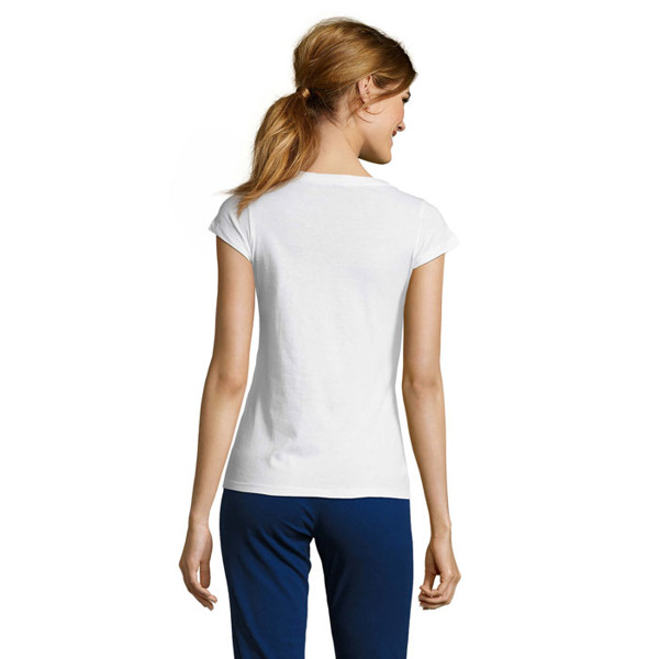 MOON WOMEN'S V-NECK T-SHIRT - White / L