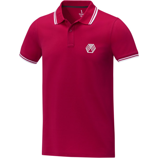 Amarago short sleeve men's tipping polo - Red / S