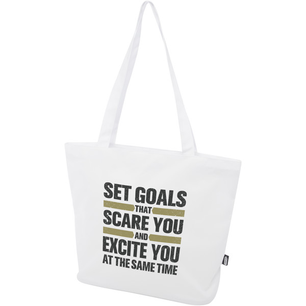 Panama GRS recycled zippered tote bag 20L - White