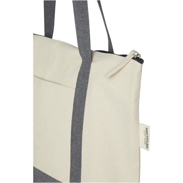 Repose 320 g/m² recycled cotton zippered tote bag 10L
