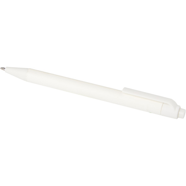 Chartik monochromatic recycled paper ballpoint pen with matte finish (black ink) - White
