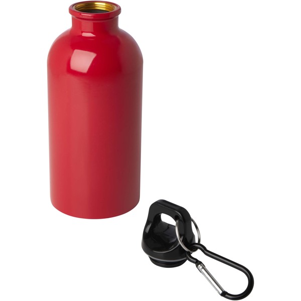 Oregon 400 ml RCS certified single wall stainless steel water bottle with carabiner - Red