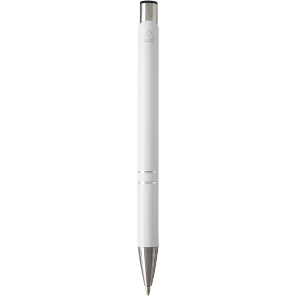 Moneta recycled aluminium ballpoint pen (blue ink) - White