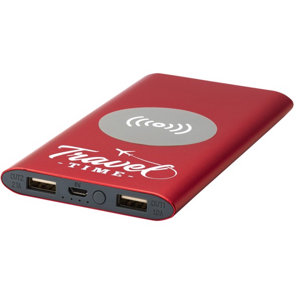 8000mAh bezdrátová powerbanka Juice - Červená s efektem námrazy