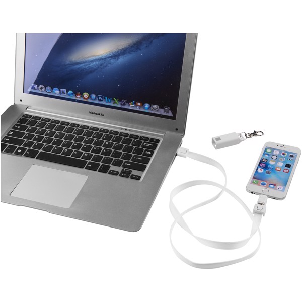 Trace 3-in-1 charging cable with lanyard - White