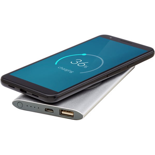 Batería externa inalámbrica de 4000 mAh "Juice" - Plateado