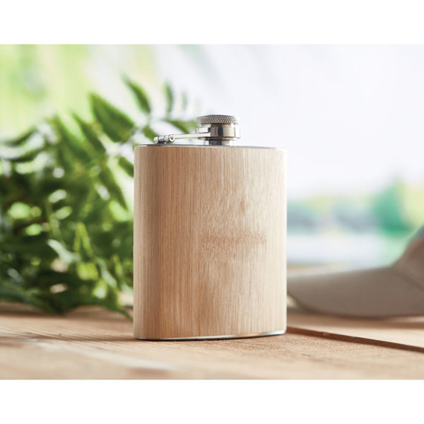 Bamboo slim hip flask 170ml Hiphip