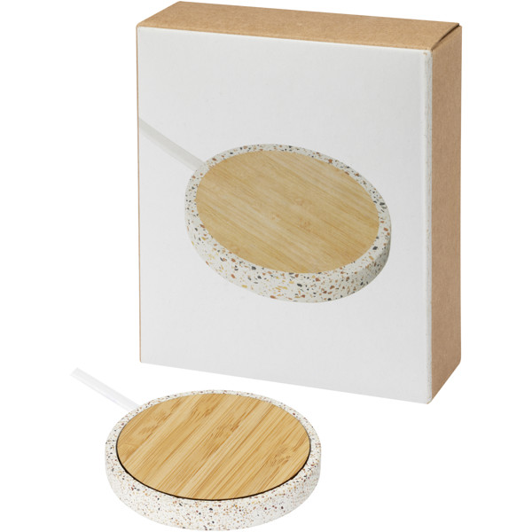 Terrazzo 10W wireless bamboo charging pad