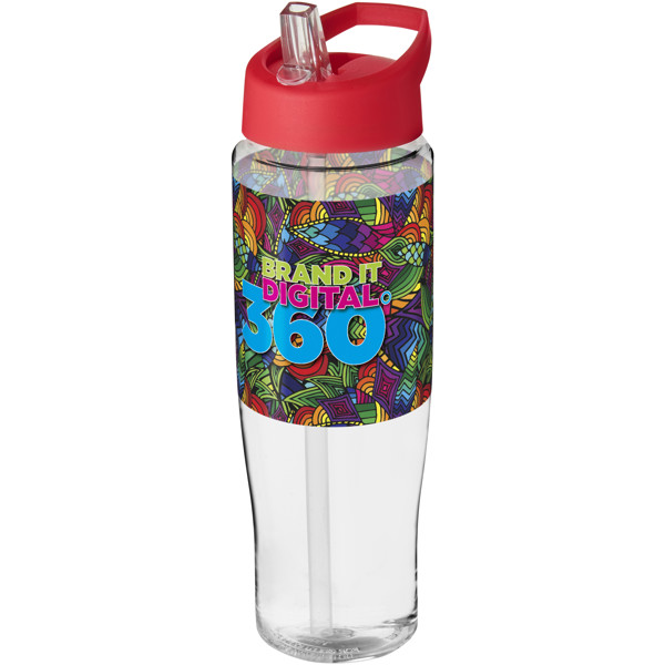 Sportovní láhev s víčkem s hubičkou H2O Tempo® 700 ml - Průhledná / Červená s efektem námrazy