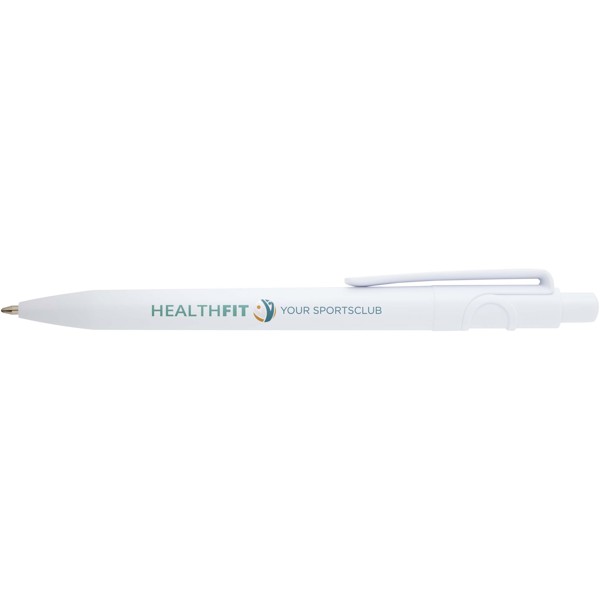 Unica recycled plastic ballpoint pen (blue ink) - White