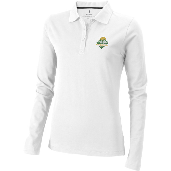 Oakville long sleeve women's polo - White / XS
