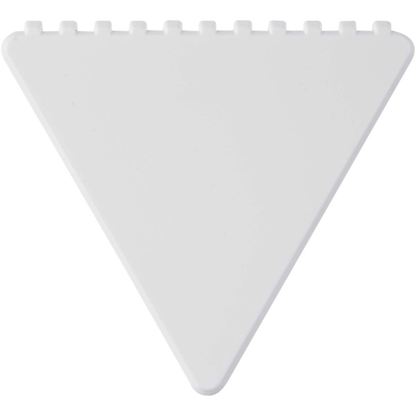 Frosty triangular recycled plastic ice scraper - White