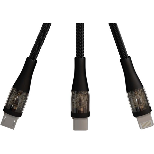 SCX.design C51 60W 5-in-1 rPET fast charging cable with display