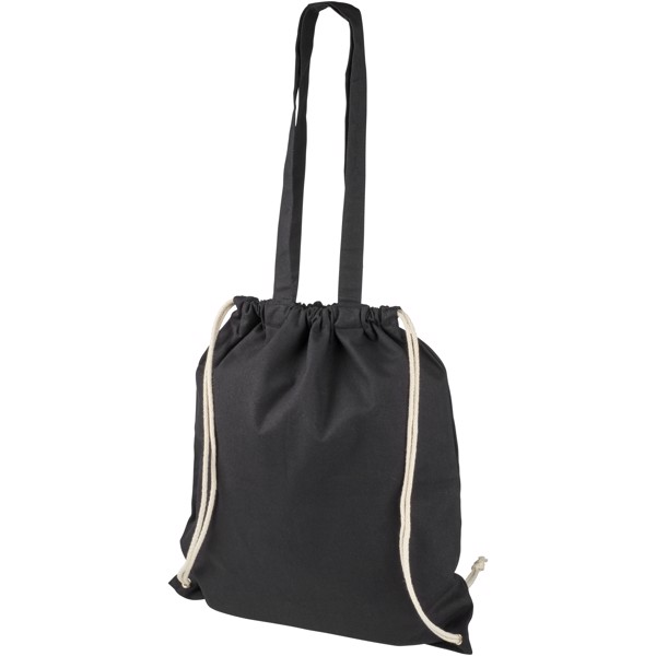Eliza 240 g/m² cotton drawstring bag 6L - Black