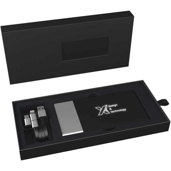 SCX.design P20 5000 mAh bateria externa retroiluminada - Plateado / Blanco