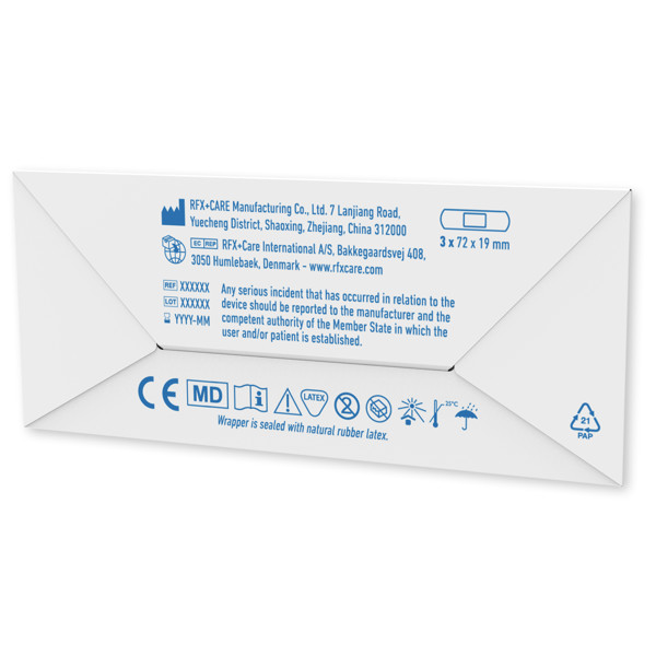 3-pieces customisable plasters with full colour printed kraft paper envelope