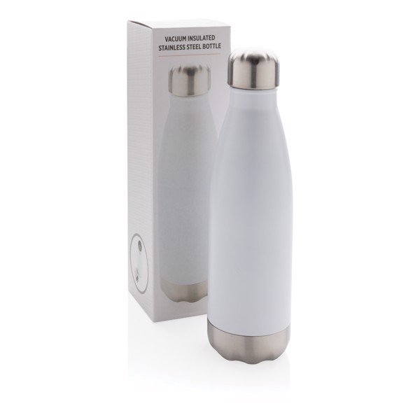 Vacuum insulated stainless steel bottle - White