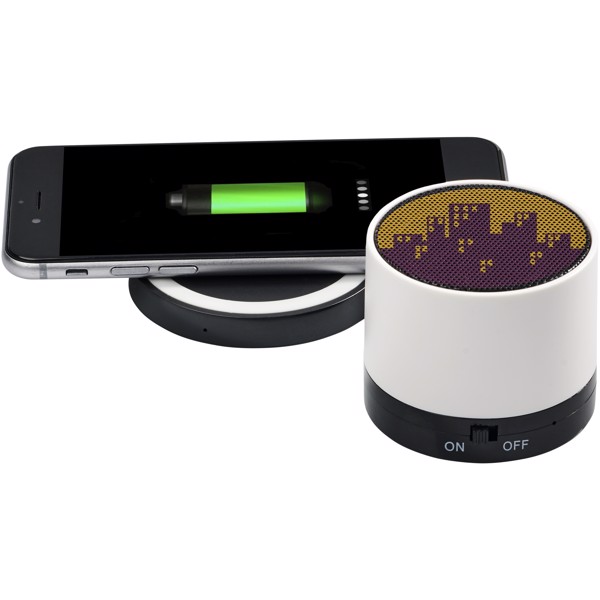 Cosmic Bluetooth® speaker and wireless charging pad - White