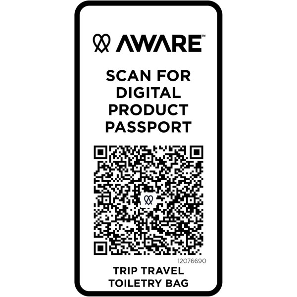 Trip Aware™ recycled travel toiletry bag 6L - Black