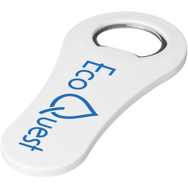 Rally magnetic drinking bottle opener - White