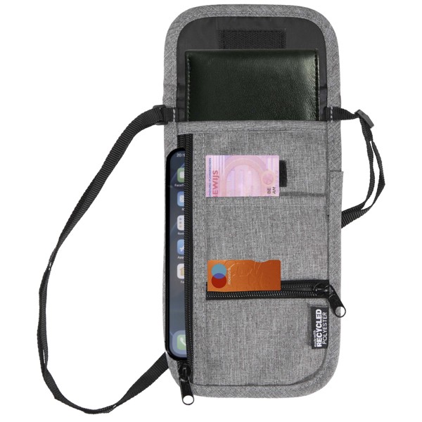 Ross GRS recycled smart travel pouch - Heather Grey