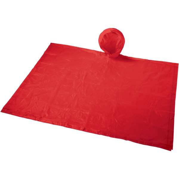 Poncho plegable con bolsa "Paulus" - Rojo