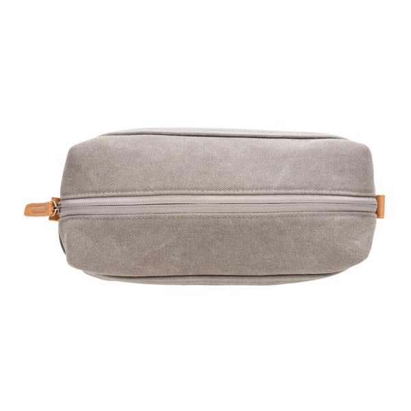 Canvas toiletry bag PVC free - Grey