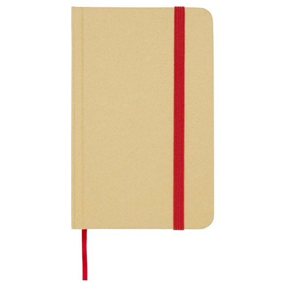 Reed A6 recycled hard cover notebook with plain pages - Red