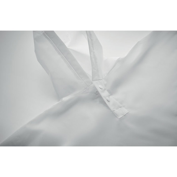 PEVA kid rain coat with hood Ponchie - White