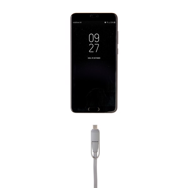 Svinovací nabíjecí kabel 3 v 1 - Bílá