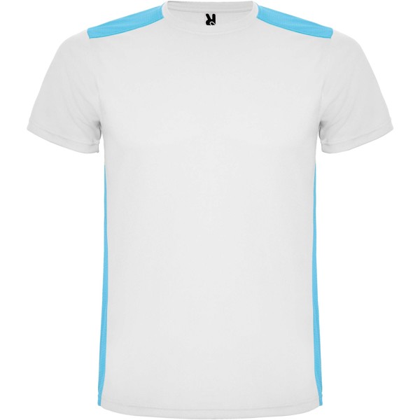 Detroit short sleeve kids sports t-shirt - White / Turquois / 16