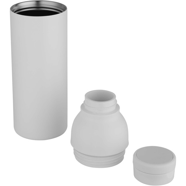 Illuminate 650 ml RCS recycled stainlesss steel double wall insulated water bottle - White