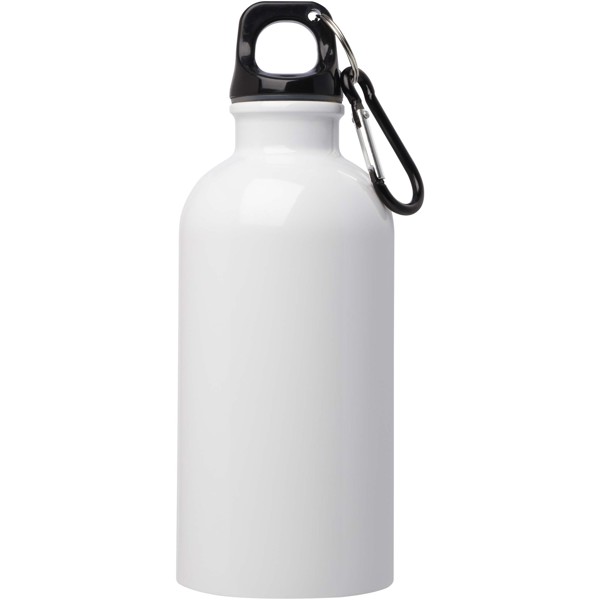 Oregon 400 ml RCS certified single wall stainless steel water bottle with carabiner - White