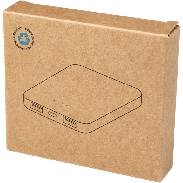 Asama 5000 mAh Type-C recycled plastic power bank - White