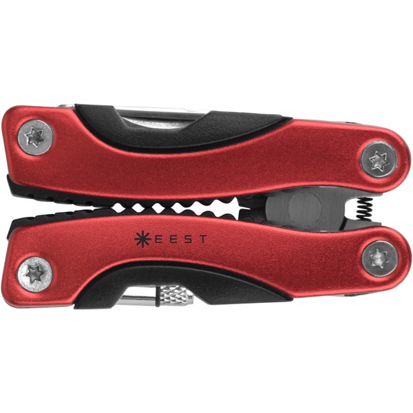 Multiherramienta de 8 funciones con linterna LED "Casper" - Rojo