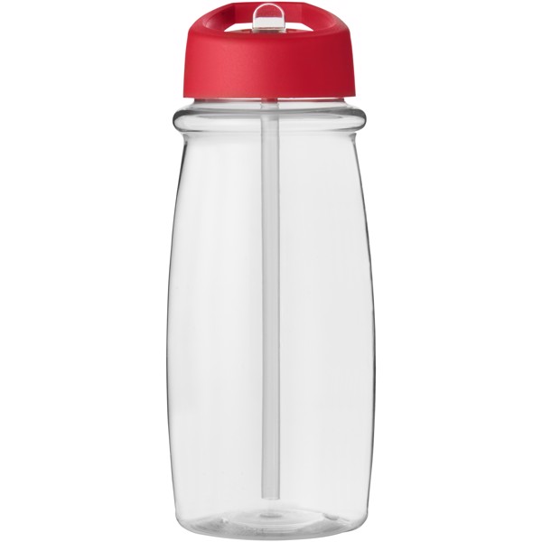 Sportovní láhev s víčkem s hubičkou H2O Pulse 600 ml - Průhledná / Červená s efektem námrazy