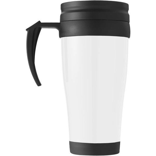 Daytona 400 ml insulated mug - White / Solid black
