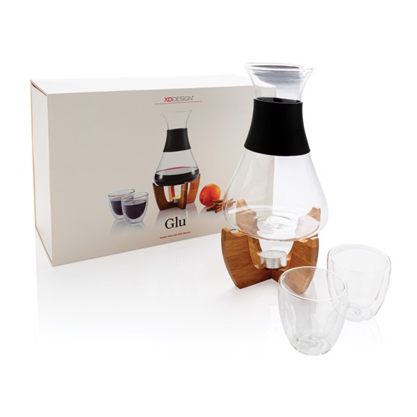 Glu mulled wine set with glasses