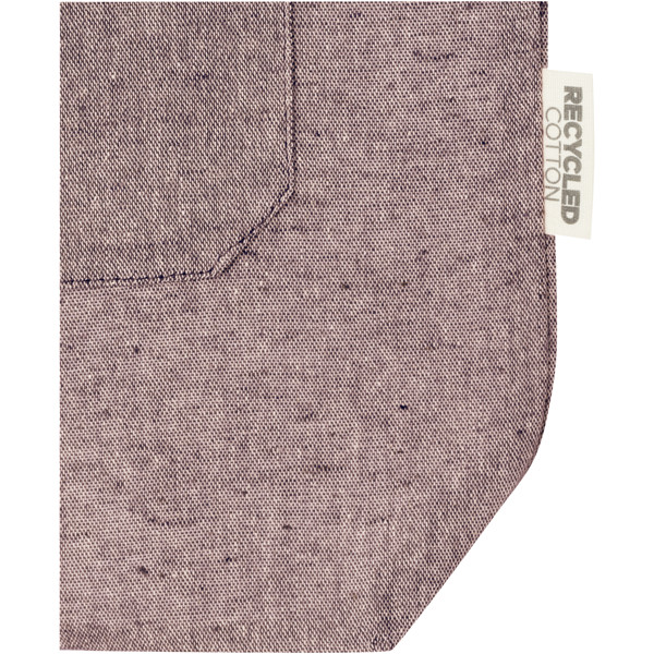 Pheebs 150 g/m² recycled cotton tote bag with front pocket 9L - Heather Maroon