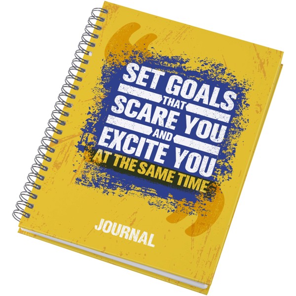 Desk-Mate® A5 hard cover journal - White / Black