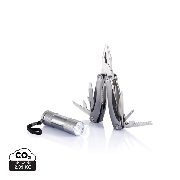 Multitool and torch set - Grey