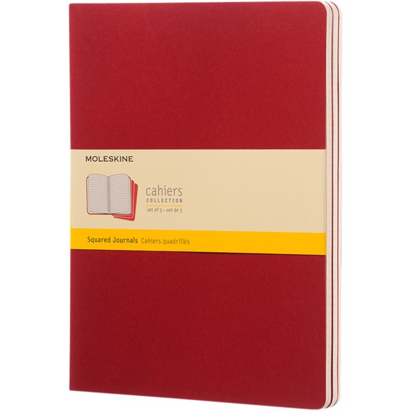 Cahier Journal XL - squared - Cranberry red