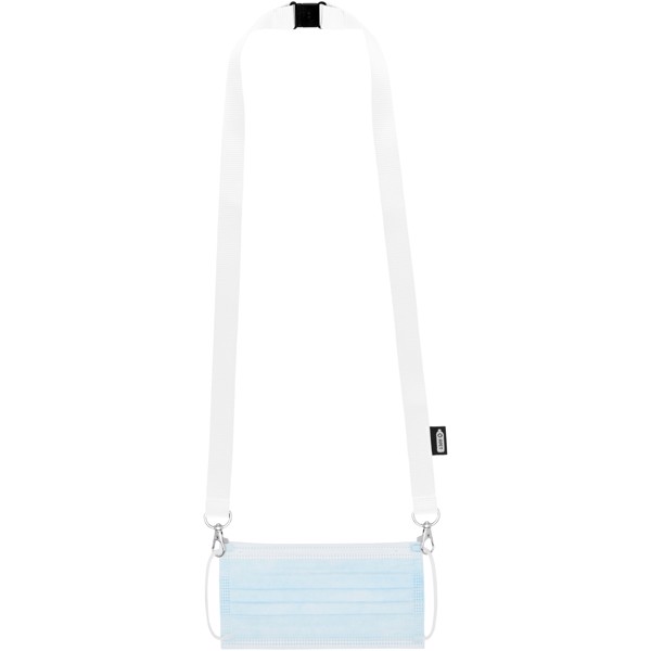 Adam recycled PET lanyard with two hooks - White