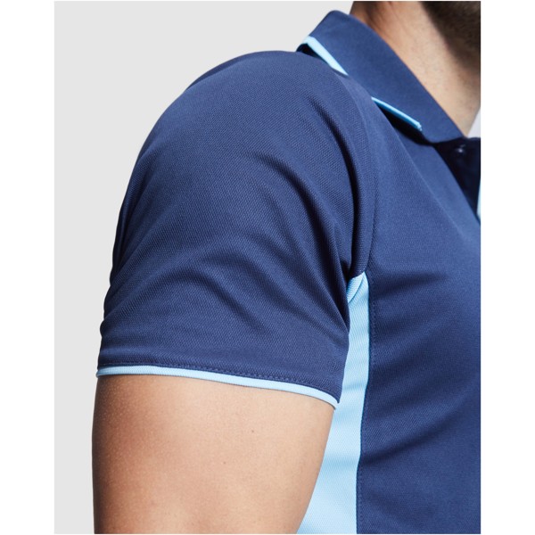 Montmelo short sleeve unisex sports polo - Red / White / XL