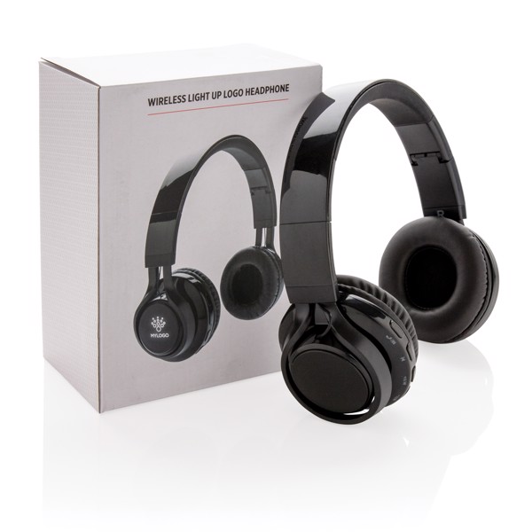 Light up logo wireless headphones