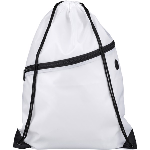 Oriole zippered drawstring backpack - White