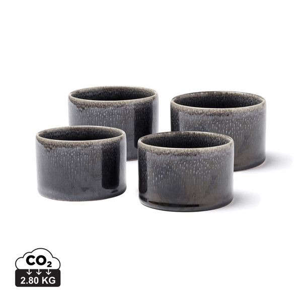 VINGA Nomimono bowl set mini, 4 pcs set - Black